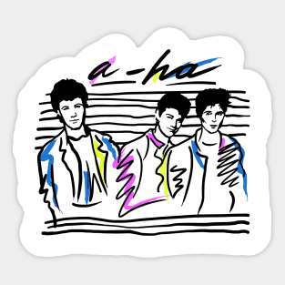 A-ha 80s retro style Sticker